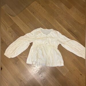 Lucky Brand Cream women’s long sleeve blouse boho lace size small NWOT